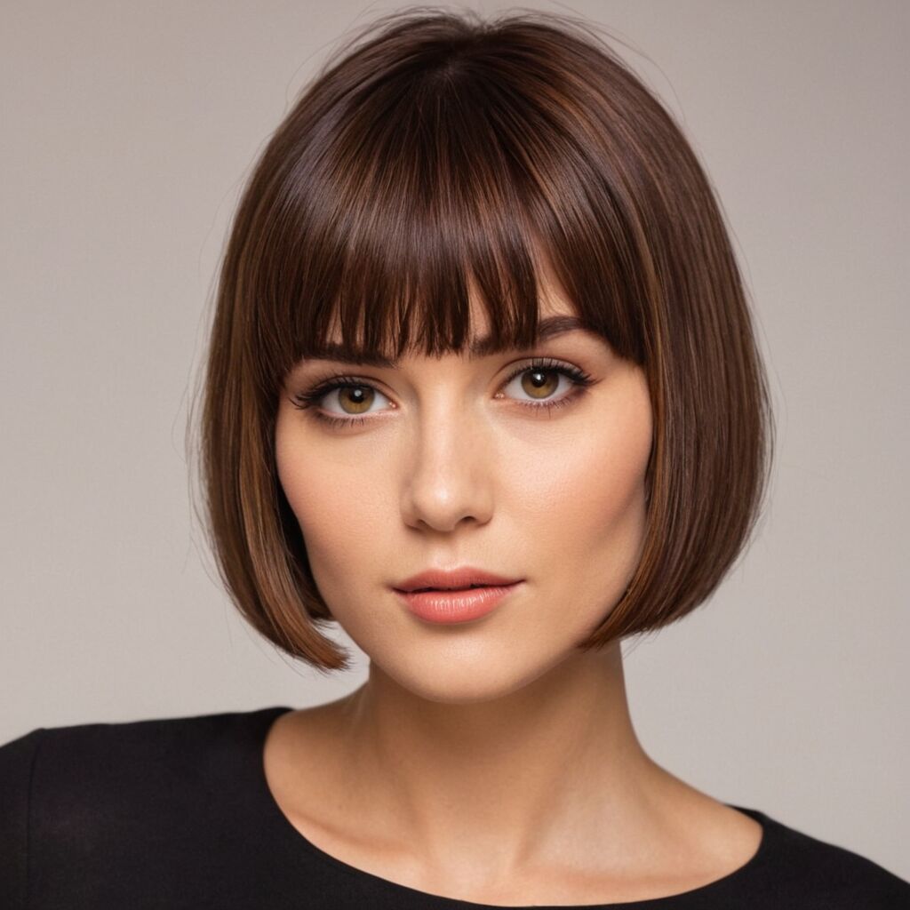 Durchgestufter kurzer Bob mit Pony: Der Trendlook für einen frischen Haarschnitt