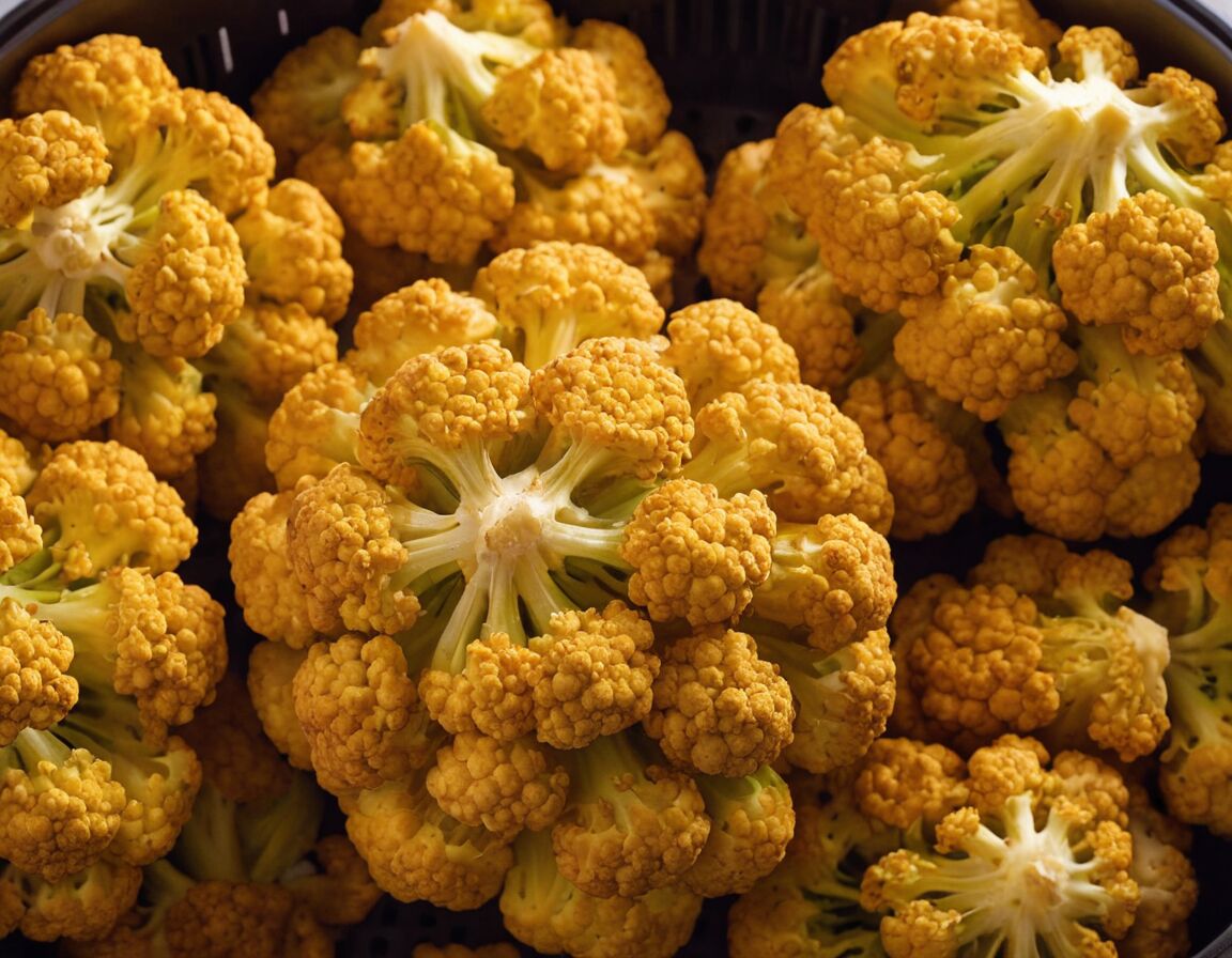 Fertiger Blumenkohl sollte goldbraun sein - Wie lange braucht Blumenkohl in der Heißluftfritteuse für perfekte Ergebnisse?