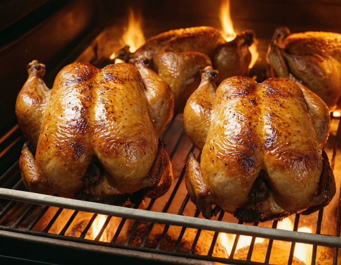 Ca 50 Minuten weitergaren, gelegentlich Bratensaft übergießen - 2 Kilo Hähnchen: So lange braucht es im Backofen für perfekte Ergebnisse