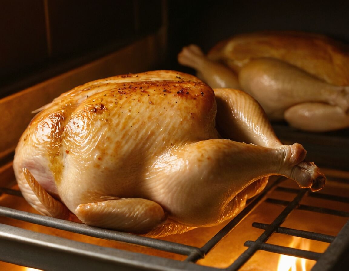 Innentemperatur überprüfen, 75°C im dicksten Teil anstreben - 2 Kilo Hähnchen: So lange braucht es im Backofen für perfekte Ergebnisse